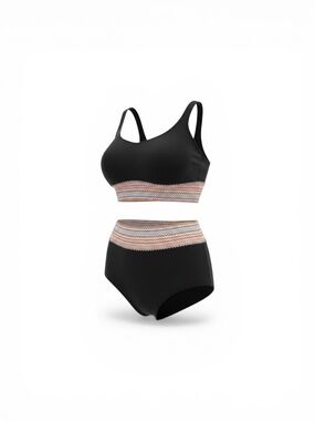 Black High Waisted Bikini Set – Athletic Style – Medium-NWOT